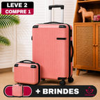 Kit de Viagem Valenna - Mala Premium de Policarbonato + Mini Mala de Brinde