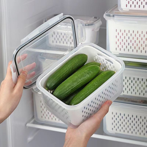 Kit con 10 Recipientes Herméticos con Escurridor Inteligente (Moderno e innovador para tu cocina)