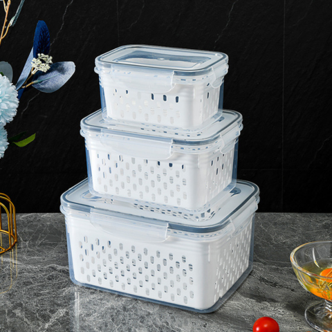 Kit con 10 Recipientes Herméticos con Escurridor Inteligente (Moderno e innovador para tu cocina)