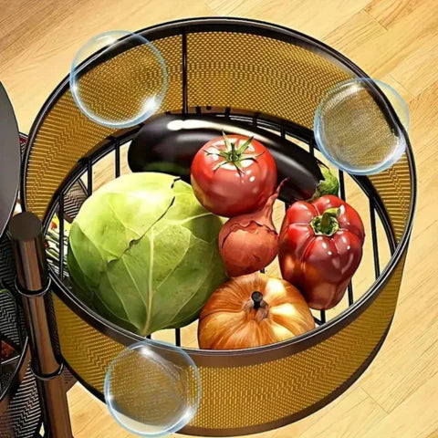 [Comprá 1 Llevá 2] Frutera Articulada de Acero Inoxidable Giratoria de 3/4/5 Niveles +REGALO: Kit de Utensilios de Cocina