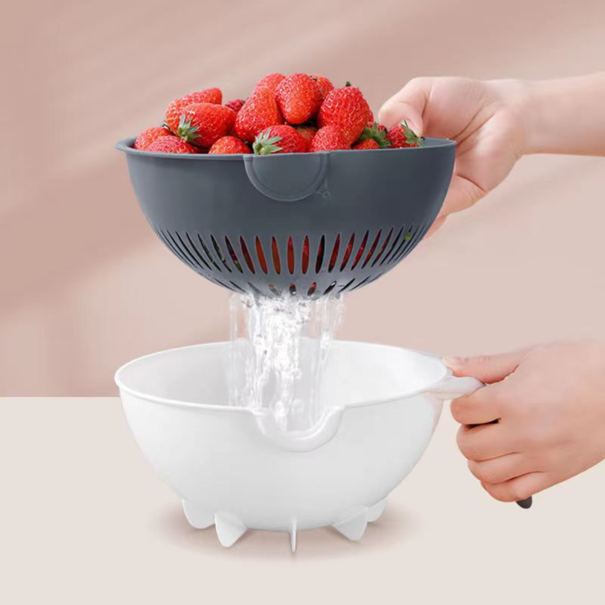 [Llevá 2 Pagá 1] Cortador de Verduras Multifuncional con Cuchillas de Acero Inoxidable y Escurridor Incorporado