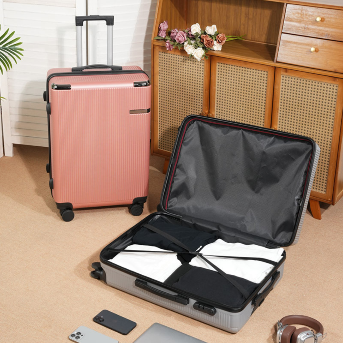 Kit de Viagem Valenna - Mala Premium de Policarbonato + Mini Mala de Brinde